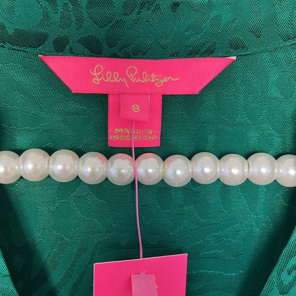 LILLY PULITZER JAYLENE JACQUARD EVERGREEN PARTY ANIMAL TOP ~ NWT - Picture 10 of 16